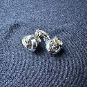 Monèt Silvertone Knot Clip-on Earrings